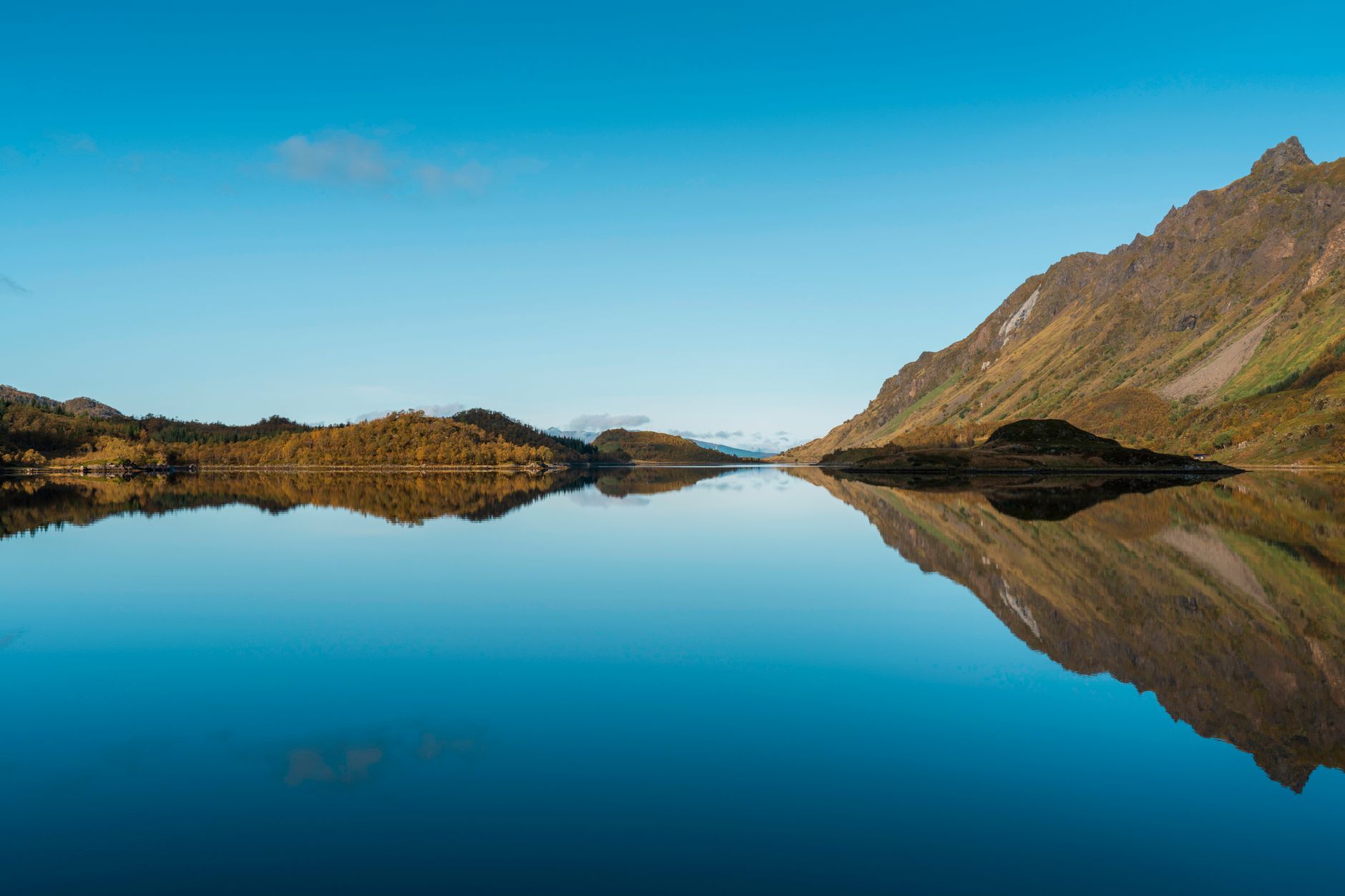Norwegian fjord reflection